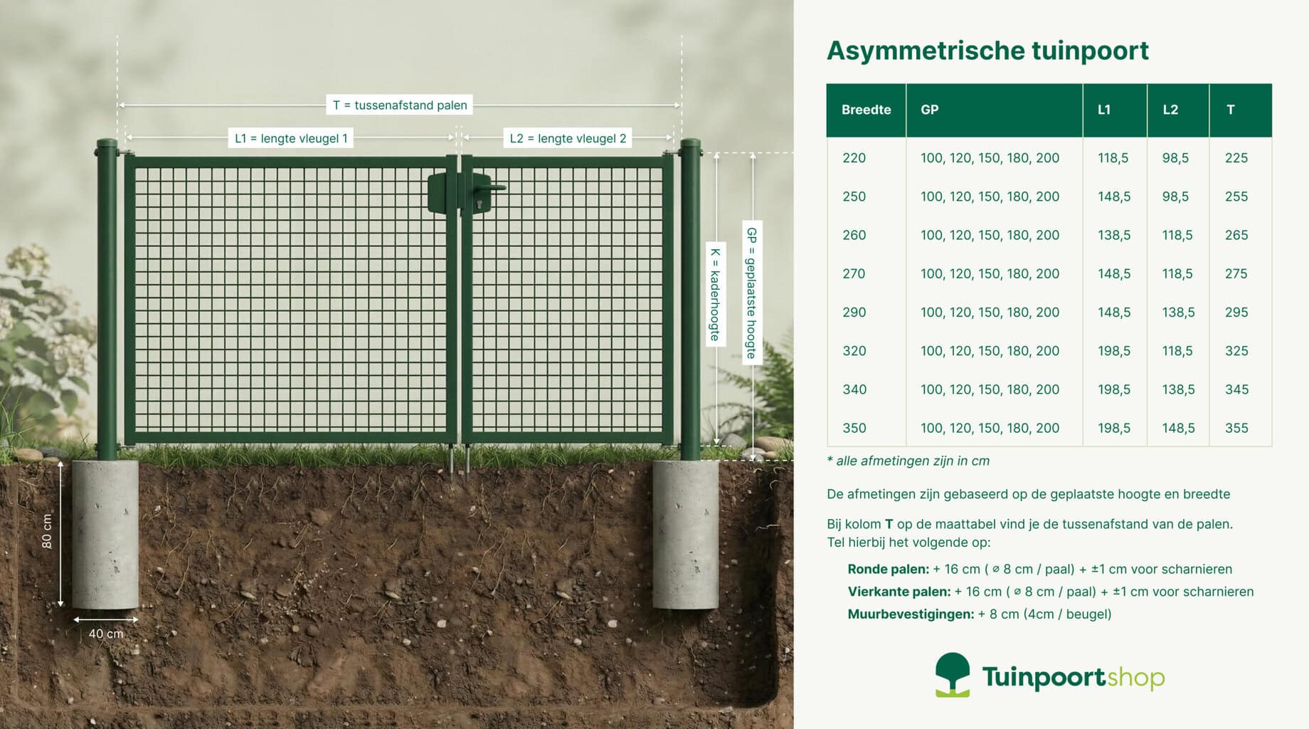 Asymmetrische tuinpoort - Afbeelding 2